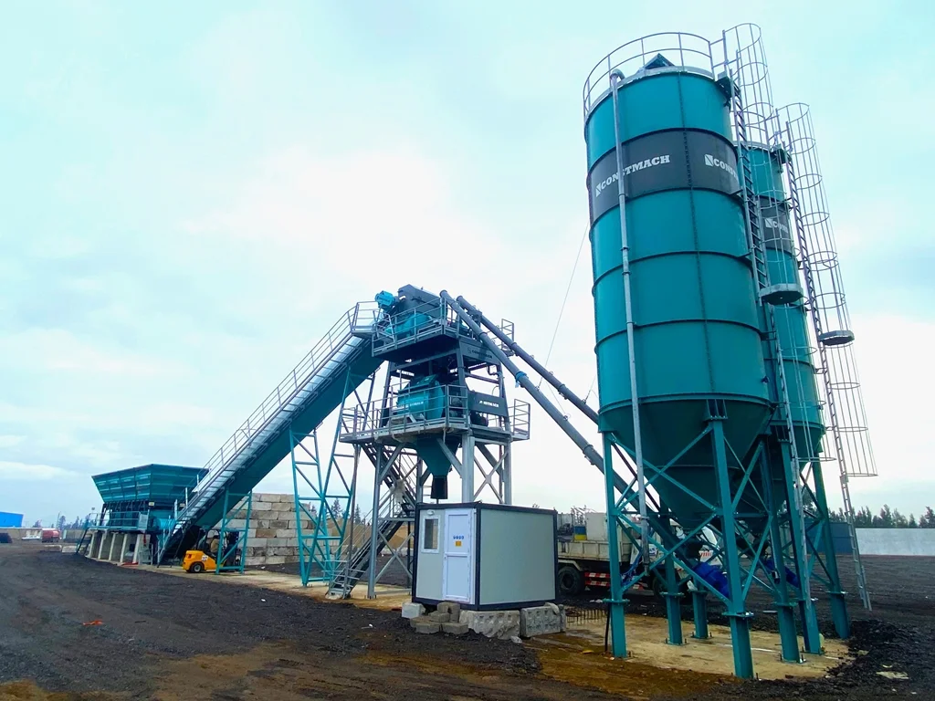 Constmach Stationary 100 Concrete Plant Commissioned in Algeria