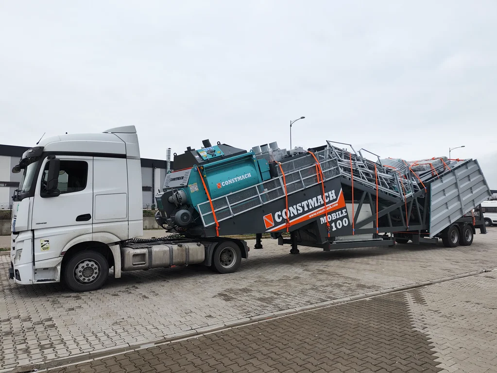 Constmach Mobile 100 Concrete Batching Plant Ready for Rwanda