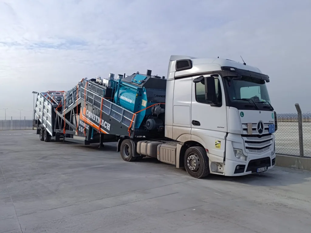 Constmach Mobile 100 Concrete Batching Plant Ready for Greece