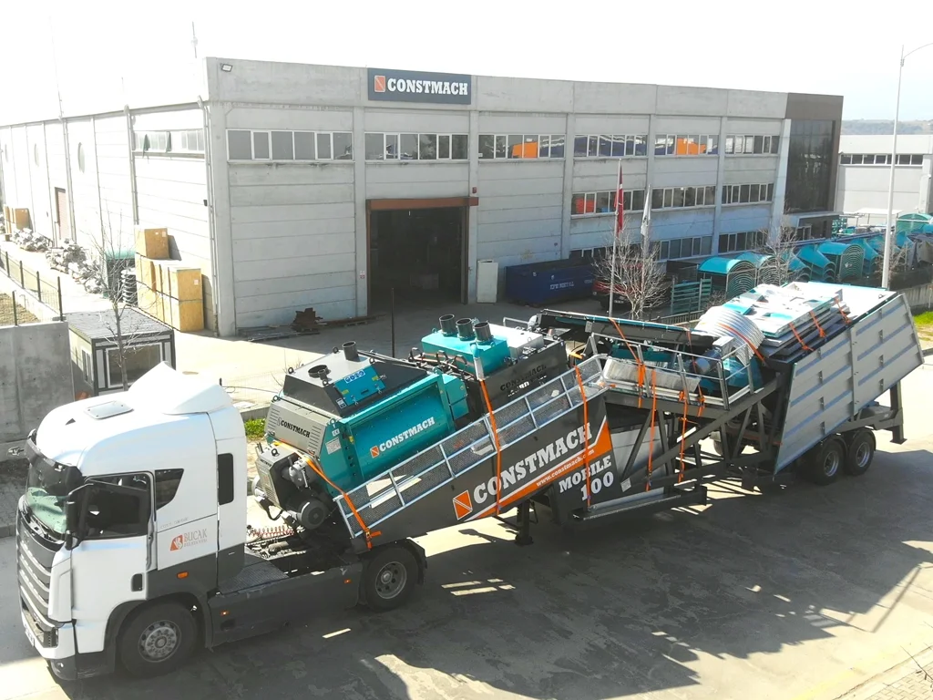 Constmach Mobile 100 Concrete Batching Plant Delivered to Burdur/Bucak Municipality