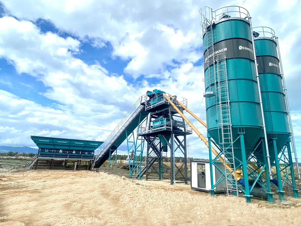 Stationary 100 Concrete Plant Sold to Client in Albania