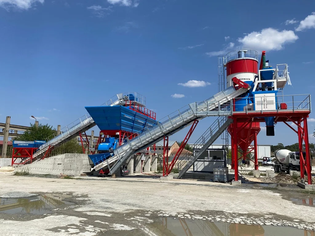 Constmach 60 m3/h Compact Concrete Batching Plant Installed in Bulgaria
